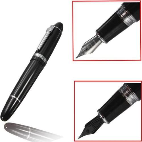 SOSW-Jinhao 159 Black And Silver M Nib Fountain Pen Thick Business Gift Christmas