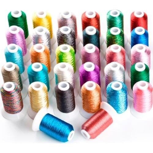 Popular 32 colors metallic embroidery machine threads, 500 meters each for any embroidery machine