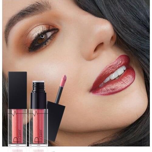 Pudaier 24 Colors Optional Full Lock Color Lip Gloss Lips Beauty Cosmetics Velvet Metallic Glitter Liquid Matte Lipgloss