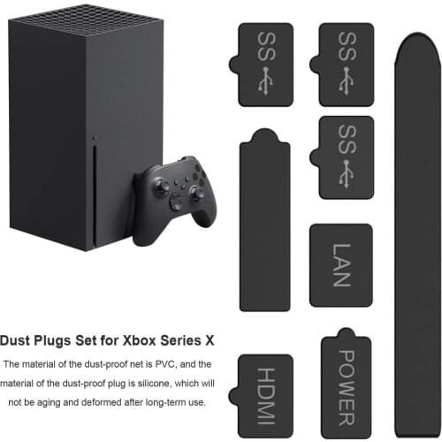 For Xbox Series X Host Dust Plug Dust Net Set 2*dust Net+8*dust Plug Console Accessories Dust Plug Sets