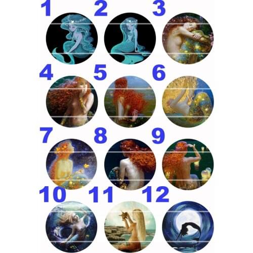 Handmade 10mm~30mm Colorful picture Round Glass Cabochons for Necklace Decoration and Phone Chain Accessaries60/PCS-148