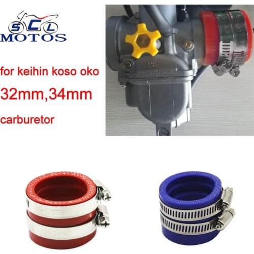 Sclmotos- Motorcycle 40mm Inlet Carburetor Adapter Intake Pipe For MIKUNI OKO KOSO KEIHIN 32 34mm Pit Dirt Bike Cafe Racer