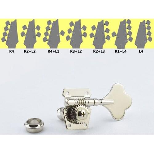 【Made in Korea】1Set 4/5 Strings Electric Bass Cloverleaf Machine Heads Tuners ( Nickel)