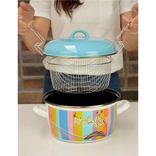 Blue Vintage Rainbow Fry pot 22 cm