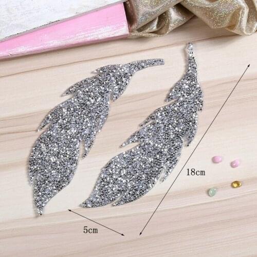 Rhinestone Feather Bling Domestic Diamonds Yellow Black Flatback Bags Hats Footwear Diy Hot Fix Decoration Crystal Trim G