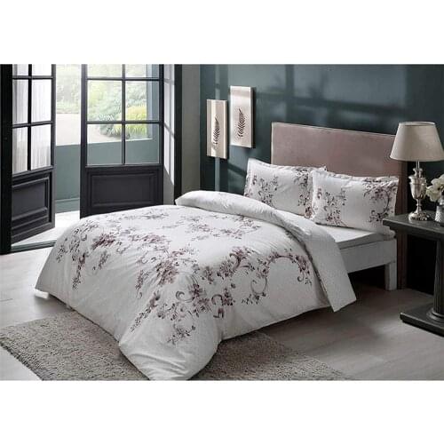 TAC Cotton Satin Duvet Cover Set Liara Gray Double