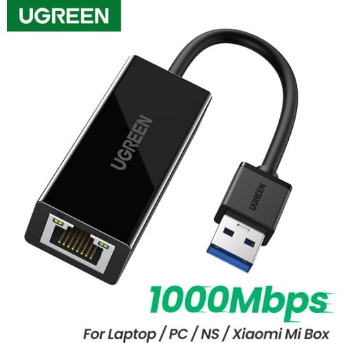 Ugreen USB 3.0 Ethernet Adapter USB 2.0 Network Card to RJ45 Lan for Windows 10 Xiaomi Mi Box 3/S Nintend Switch Ethernet USB