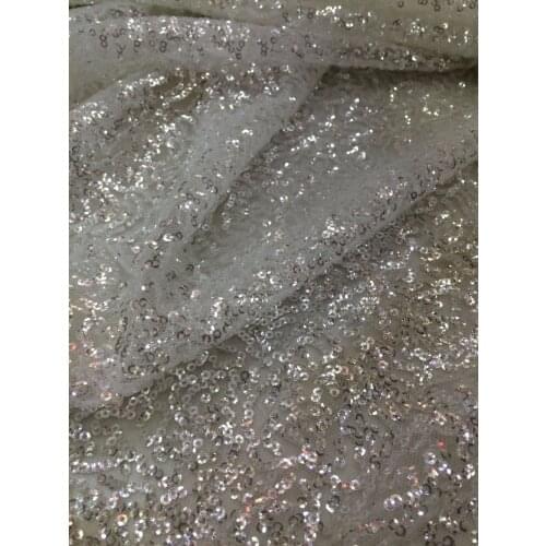 Unique embroidery african tulle lace fabric with full sequins SYJ-12929 for nice dress african french lace fabric