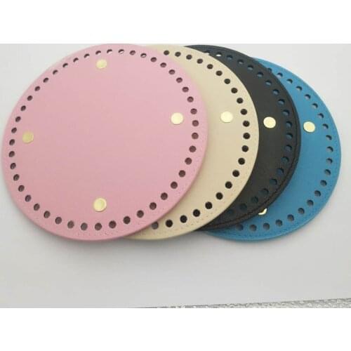 High Qualtiy Round Leather Bottom With Holes Rivet For Knitting Bag Handbag DIY Women Shoulder Crossbody Bags Accessories