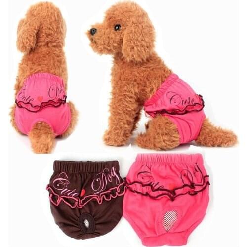 Female Dog Shorts Puppy Physiological Pants Diaper Pet Washable Menstruation Sanitary Underwear For Small Medium Girl Dogs