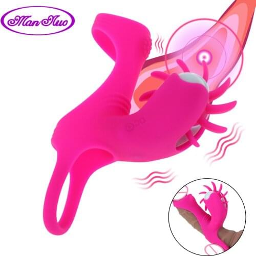 Vibrating Penis Ring Rotation Erotic Tongue Oral Licking Vibrator Clitoris Stimulator Sex Toys for Couples Men Adult Sex Shop