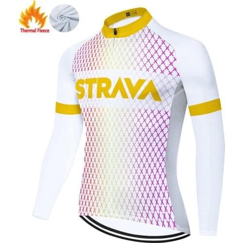 Strava Winter Thermal Fleece Cycling Jersey Hombre Invierno 자전거의류 Велоджерси Мужская Camisa Ciclismo Masculina Maillot Ciclismo