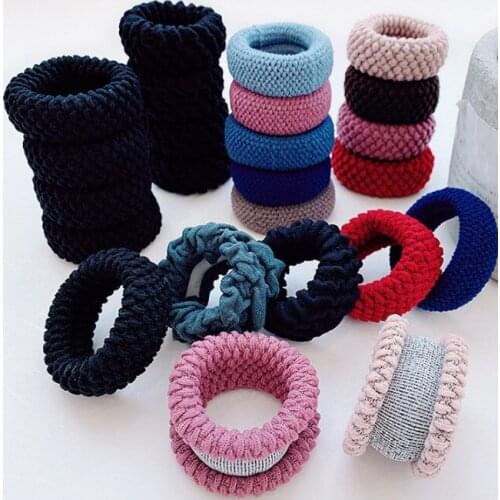 10PCS Hairdressing Tools Black Rubber Band Hair Ties/Rings/Ropes Gum Springs Ponytail Holders Hair Accessories Elastic Hair Band