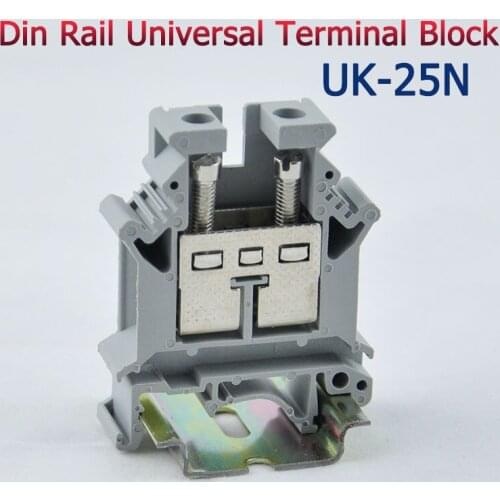 10pcs UK-25N DIN Rail Universal Terminal Blocks Screw Type UK25N Phoenix Type High Quality