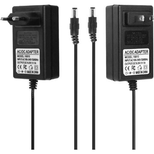 16.8V 1A Lithium Battery Charger DC5.5mm Plug Power Adapter Charger for 14.8-16.8V 18650 18490 14650 Battery with EU/US Plug