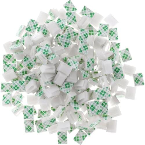 200Pcs Cable Holder Retainer Self-Adhesive Mounting Hooks Wire Storage Clamp Organizer Kitchen Home Cable Wire Fixed Clips Hooks