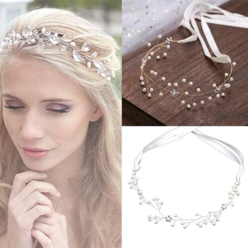 2019 Fashion Wedding Headband Women Hair Accessories Pearl Rhinestone Headpiece New Hair Band Accessories For Bride