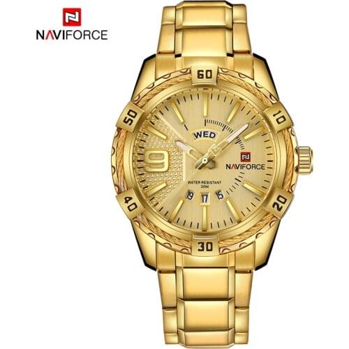 2021NAVIFORCE Fashion Gold Luxury Watches for Men Military Sport Waterproof Man Watch Date Male Clock Wristwatch Relogio Masculi
