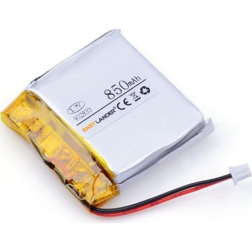 3.7V 850mAh 902833 Lithium Polymer Li-Po li ion Rechargeable Battery cells For Mp3 MP4 MP5 GPS PSP mobile bluetooth