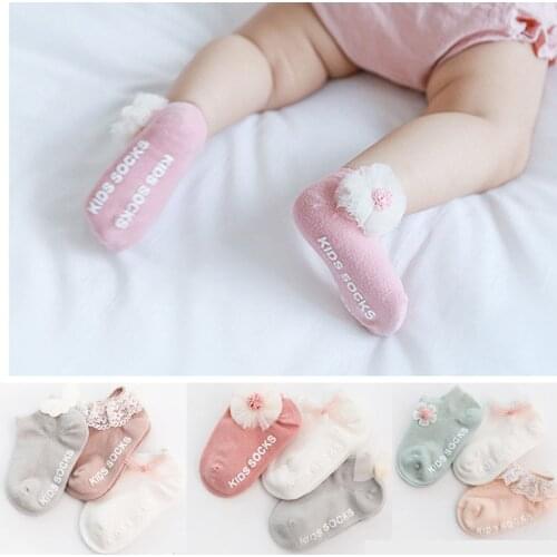 3pairs/lot Baby Girls Socks Spring Summer Cotton Newborn Baby Socks Floor socks boat socks for Kids Children Socks