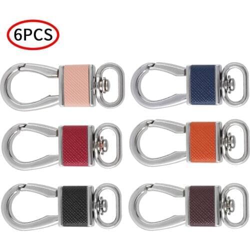6Pcs Metal Push Gate Clasps Key Chain Buckles Small Key Ring Clip Hooks Holder Organizer for Car Key Finder DIY Pet Leash Crafts