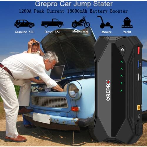 Car Jump Starter 1000A Booster Emergency Battery Charger Buster for Car Power Bank 12800mAh 12V Auto Starting Device with LCD