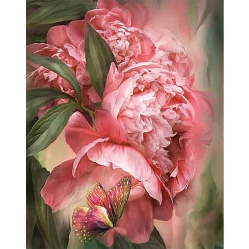 Butterfly peony Diamond Embroidery Rhinestones diamond Mosaic 3D Picture Cross Stitch Pattern Home Decoration painting FG1169