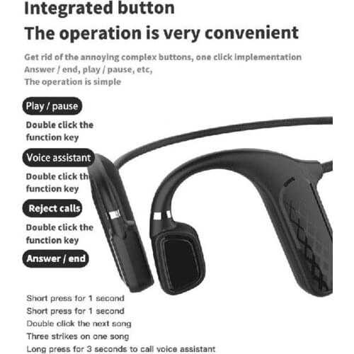 Wireless Bluetooth 5.1 Running Bone Conduction Headphones Headphones with Mic