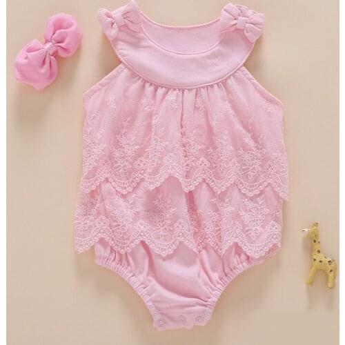 Baby Girl Princess Bodysuits 2pcs/set 0-2Years Kids Summer Newborn Baby Body Girl Roupas Infant Jumpsuit Overall Cotton Clothing