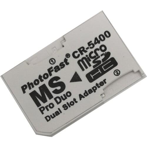 20PCS CR5400 Dual Card Reader Photofast CR5400 Dual Slot Adapter Micro SD TF Card to MS Memory Stick Pro Duo Adapter