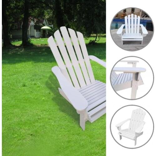 Eco-friendly 1 Set Delicate Stable Wide Armrest Chaise Longue Wood Deck Chair Durable for Outdoor