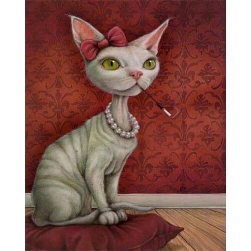 GATYZTORY 60x75cm Frame DIY Painting By Numbers Cat Animals Paint Home Decor Digital Painting On Canvas Drawing By Numbers