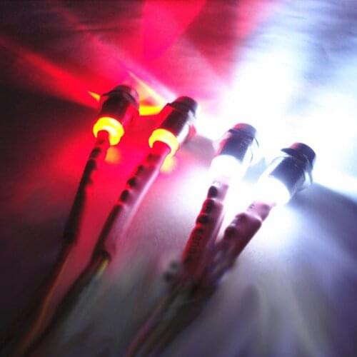 4 LED Lights Kit 2 White 2 Red for 1/10 1/8 HSP Redcat RC4WD Tamiya Axial SCX10 D90 HPI RC Car Light Model Drift Crawler Car