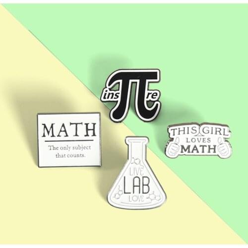 Math Science Enamel Lapel Pins "Live Lab Love" π Brooches Backpack Badge Cute Gifts for Women Mathematician Custom Jewelry