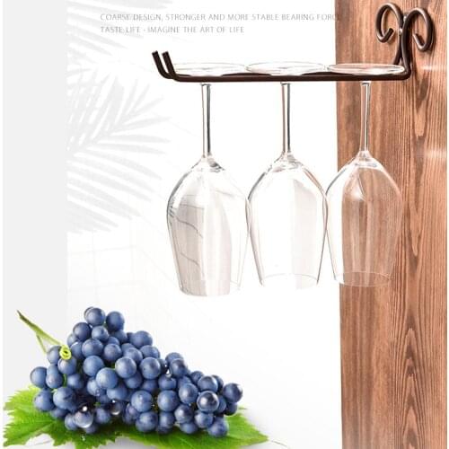 Metal Wall Mounted Wine Glass Rack Holder Goblet Cup Stemware Bar Holder Shelf Hanger Under Cabinet Hanging Rack Bar Tool