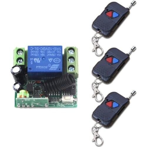 DC 12V Mini Wireless Remote Control Switch 1Channal Intelligent Home Appliance System 1X Receiver+3XTransmitter 315MHZ