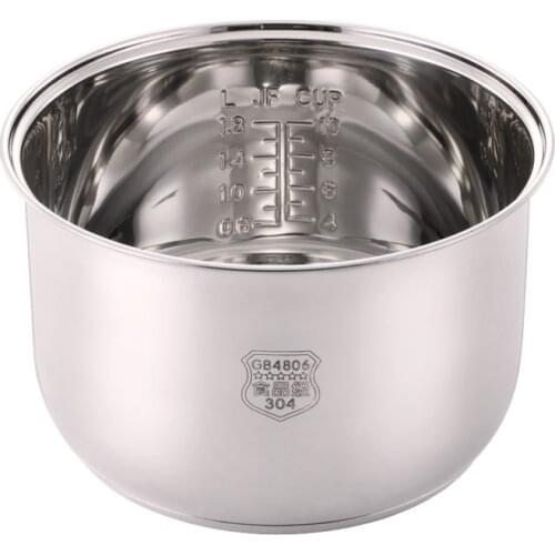 Rice cooker bowl 2L 3L 4L 5L 304 stainless steel soup rice bowl cooking pot universal