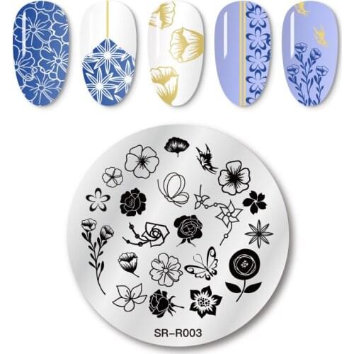MEET ACROSS Nail Stamping Plates Flower Leaves Nail Art Stamp Template Design Nail Image Plate Stainless Steel Stencil Tools