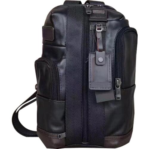 New genuine leather top layer cowhide men 92318 business leisure travel one-shoulder messenger bag IPAD chest bag