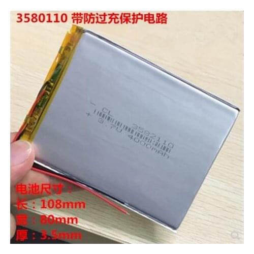 3.7V polymer lithium battery 9 inch Tablet PC battery 3580110 4000mAh super capacity