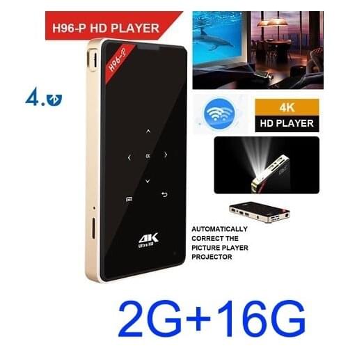 H96-p projector android pocket pico projector H96 dlp mini projector 2G 16G amlogic S905 4K 2.4G 5.8G Wifi BT4.0 Home theater