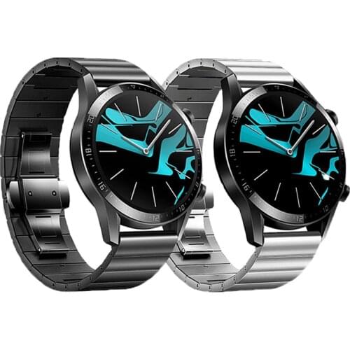 KTAB Watch Strap For Huawei Watch GT2/GT/GT2e/Samsung Galaxy Watch 3 46mm Stainless Steel 22mm Watchband With Butterfly Buckle