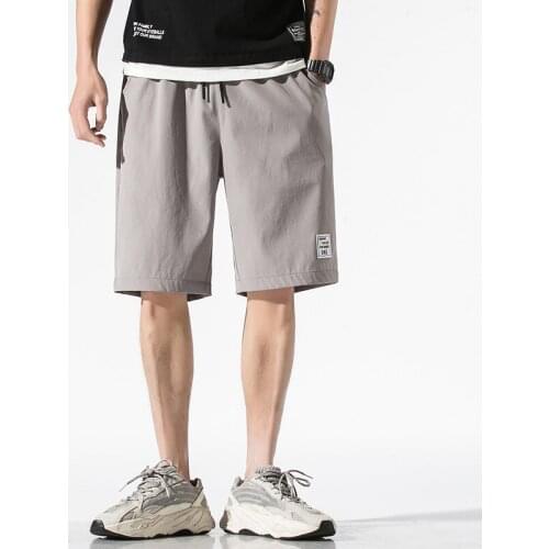 Mens 2021 Summer High Quality Baggy Casual Shorts Male Straight Thin Pants Loose Knee Lenght Solid Loose Fashion Short Trousers