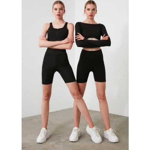 Trendyol Fronting Rib Detailed Biker Sports Leggings TWOAW21TA0044