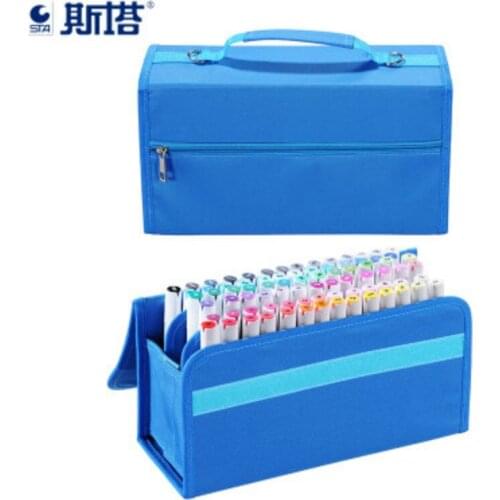 STA 60Colors Art Marker Set Dual Head Sketch Markers Brush Pen For Draw Manga Animation Design Art Supplies Storage package
