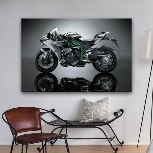 Superbike Kawasakis ninja H2 Motorcycle Wall Art Picture Posters and Prints Modern Canvas Paintings for Living Room Decor