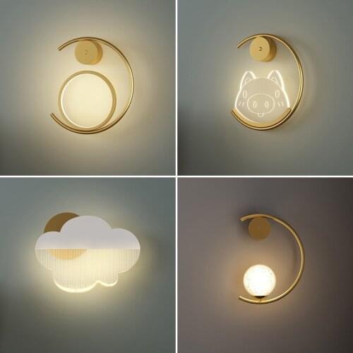 Led Bedroom Bedside Wall Lamp Simple Living Room Creative Staircase Aisle Personality Background Wall Decorative Lighting