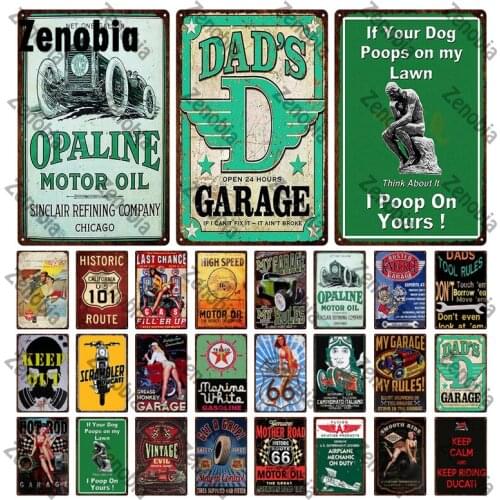 Vintage Decoration Motor Oil Metal Signs Tin Signs Metal Poster Dads Garage Wall Art Plaque Wall Stickers for Garage Wall Decor