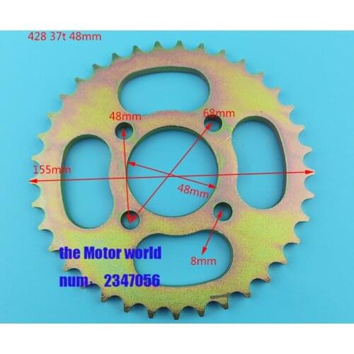 428 37T Tooth 48mm Rear Chain Sprocket fit ATV Quad Pit Dirt Bike Buggy Go Kart Motorcycle