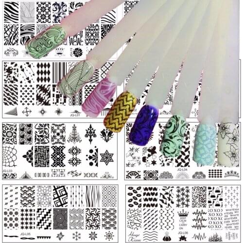 1Pc Optional JQ-L Series 120*60MM Size Stamp Stamping Image Plate Print Nail Art Template DIY For Nail Stamping Plates
